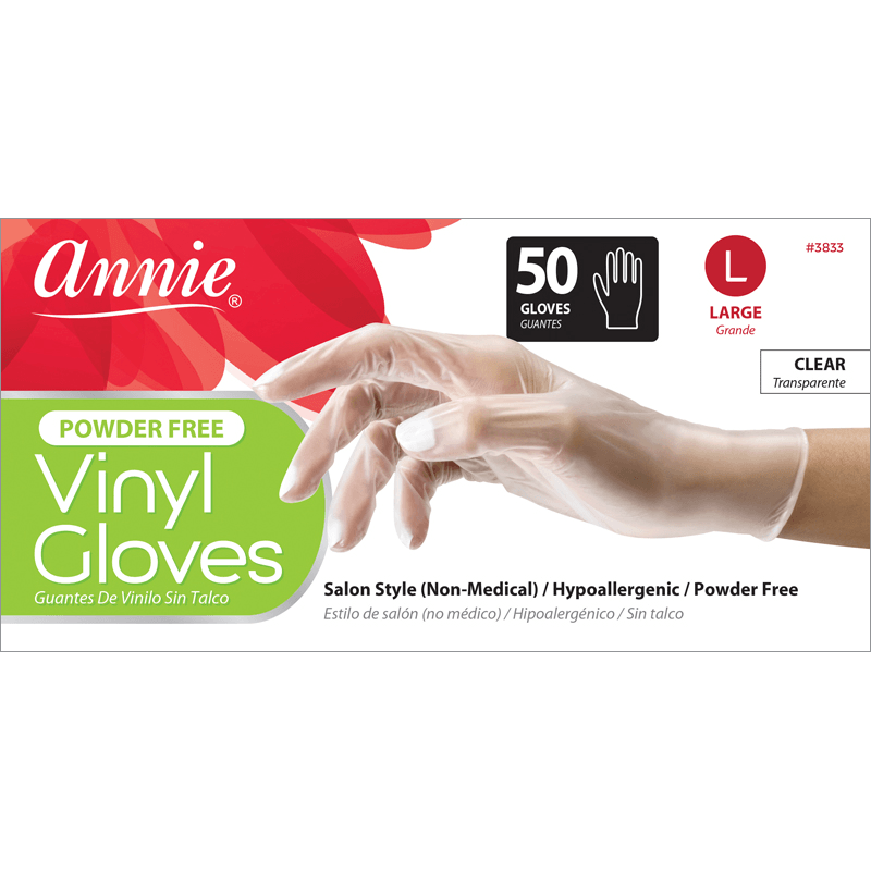 Clear vinyl powder on sale free gloves