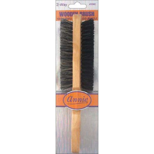 Natural Wood Mini 2 sided soft/hard clipper brush