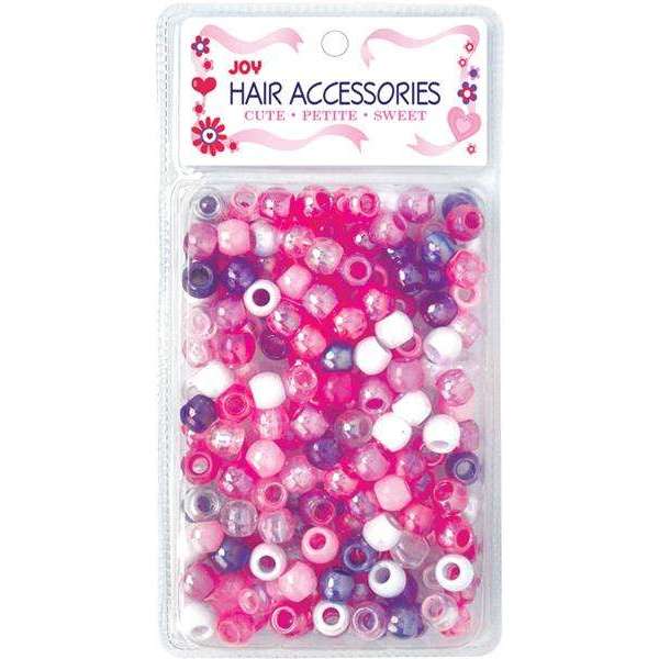 Joy Large Hair Beads 60Ct Pink Clear Asst