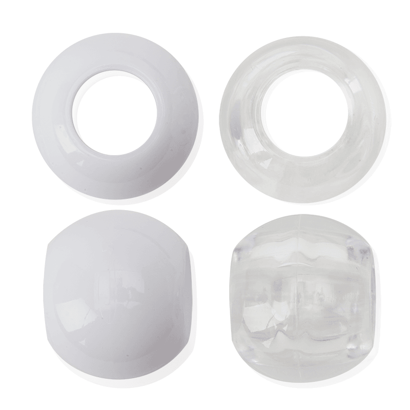 Joy Round Plastic Beads XX-Large White, Clear