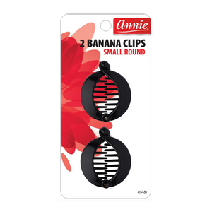 
                  
                    Load image into Gallery viewer, Annie Banana Clip Small Round 6.5cm 2ct Black
                  
                