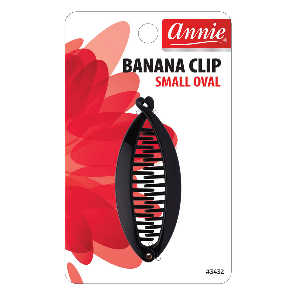 Annie Banana Clip Small Oval 8.6cm Black