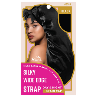 Ms. Remi Silky Wide Edge Strap Day & Night Cap, Braid Black