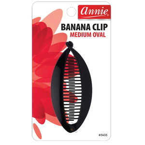 
                  
                    Load image into Gallery viewer, Annie Banana Clip Medium Oval 10cm Black
                  
                