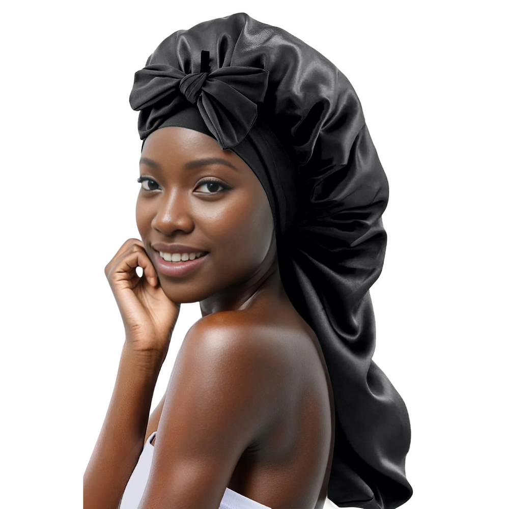 
                  
                    Load image into Gallery viewer, Ms. Remi Silky Wide Edge Strap Day &amp;amp; Night Cap, Braid Black
                  
                