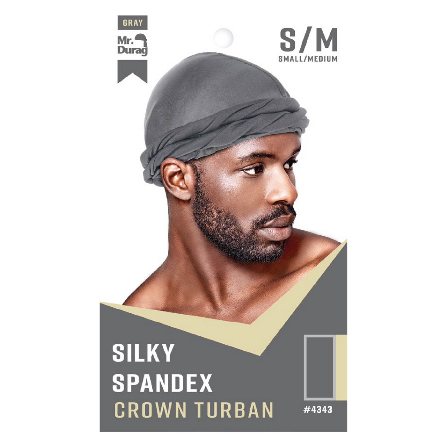 Mr. Durag Silky Spandex Crown Turban Turban Mr. Durag Small / Medium Gray 