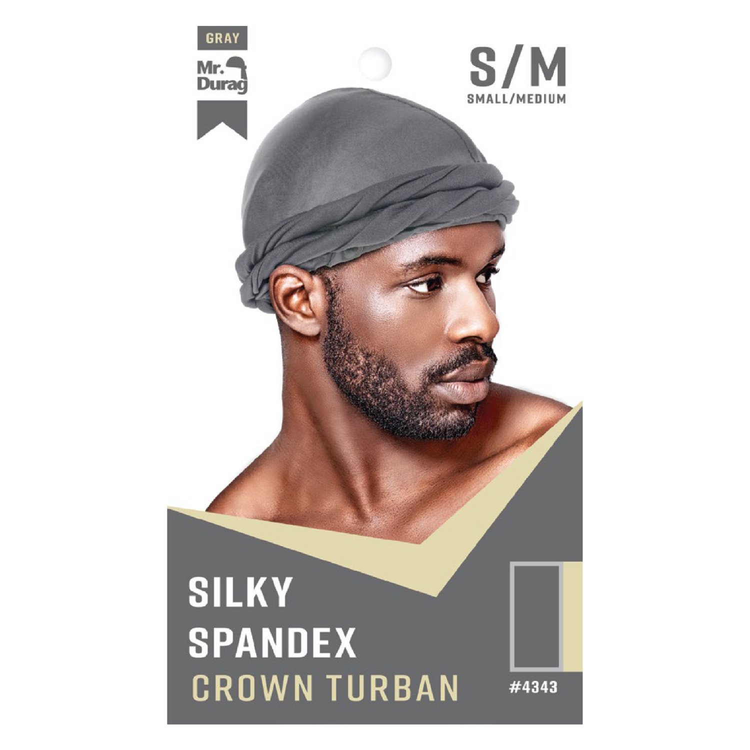 Mr. Durag Silky Spandex Crown Turban Turban Mr. Durag Small / Medium Gray 