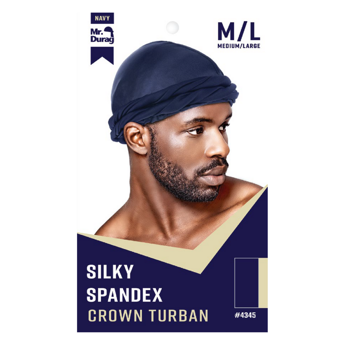 Mr. Durag Silky Spandex Crown Turban Turban Mr. Durag Medium / Large Navy 