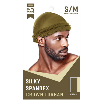 Mr. Durag Silky Spandex Crown Turban Turban Mr. Durag Small / Medium Green 