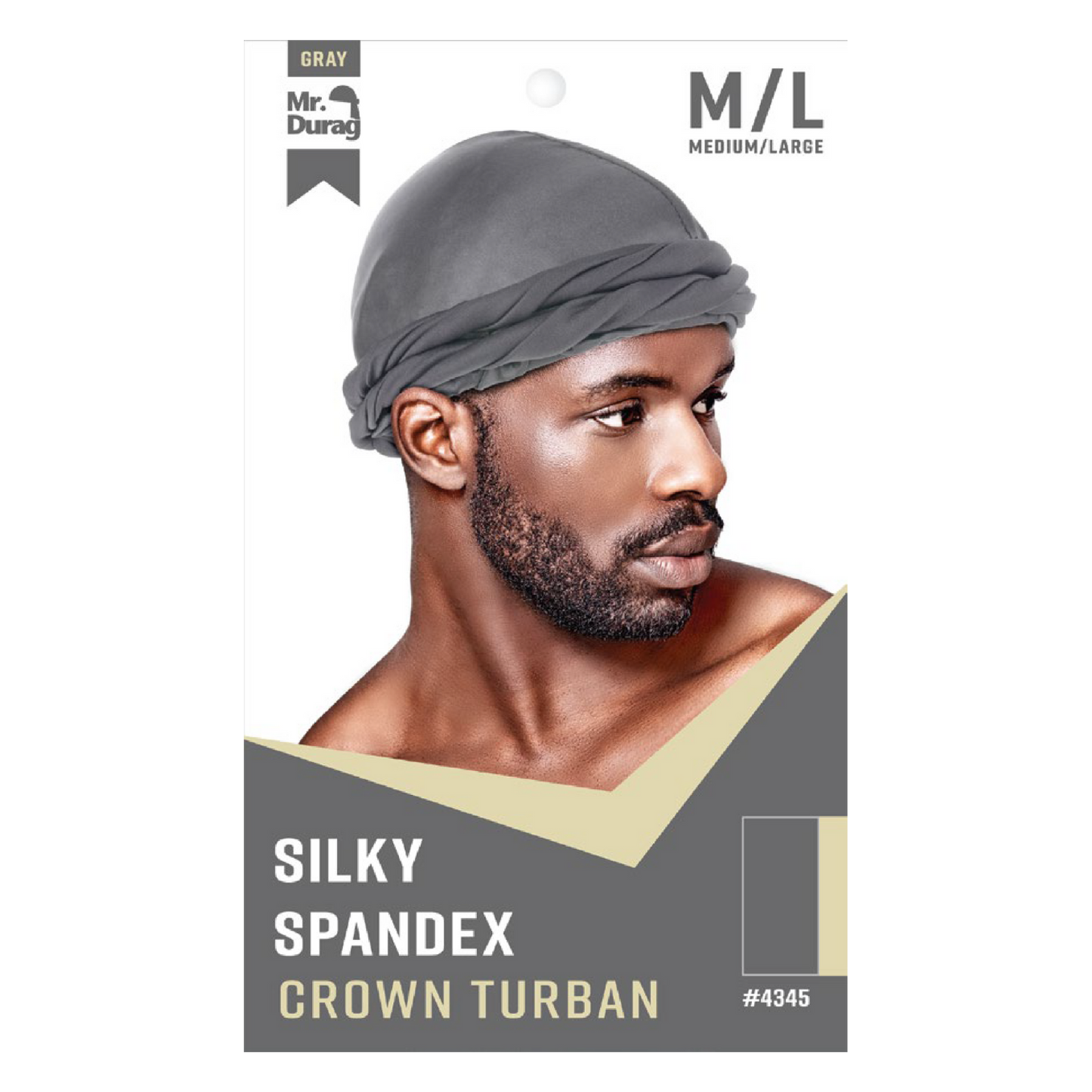 Mr. Durag Silky Spandex Crown Turban Turban Mr. Durag Medium / Large Gray 