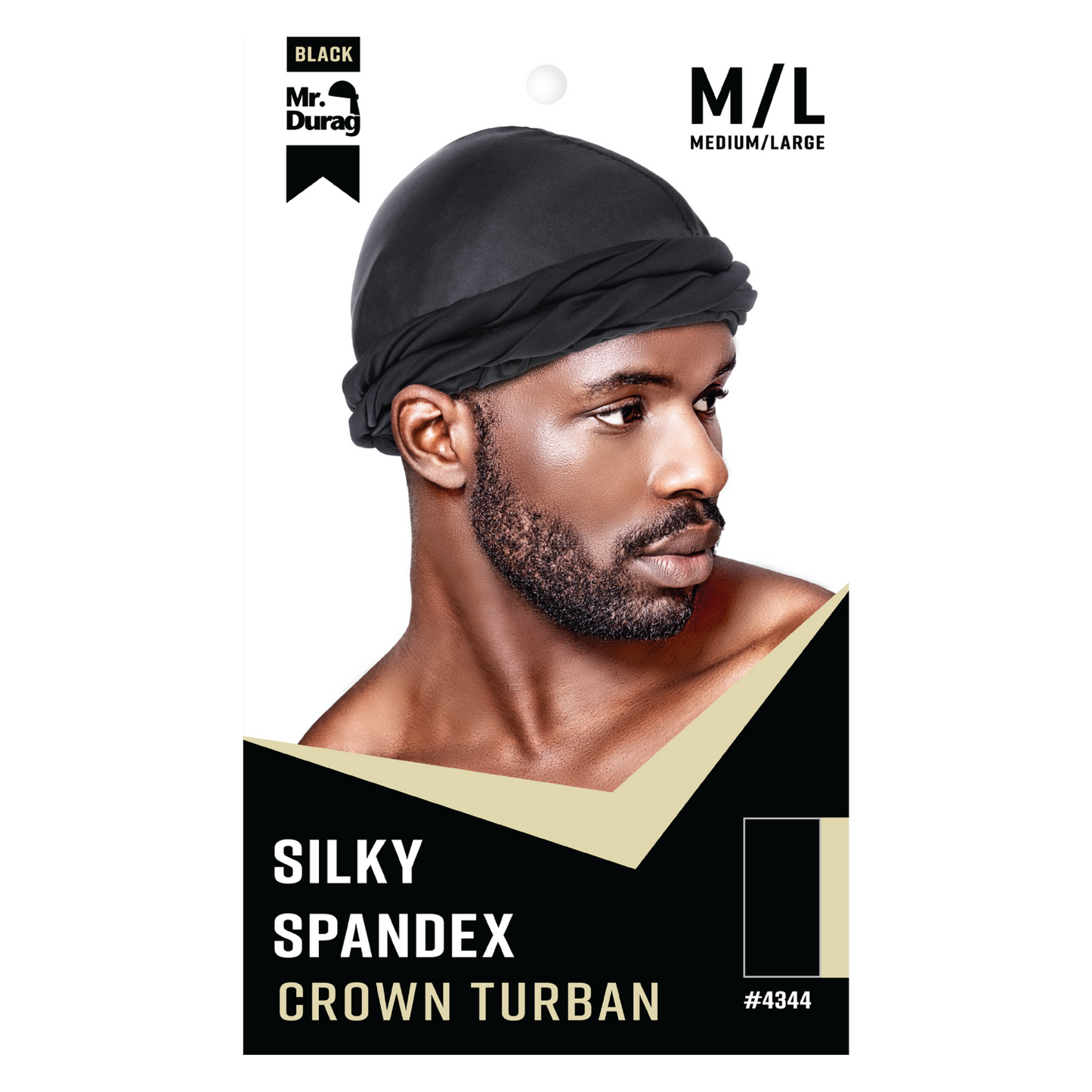 Mr. Durag Silky Spandex Crown Turban Turban Mr. Durag Medium / Large Black 