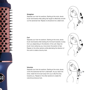 
                  
                    Load image into Gallery viewer, Hot &amp;amp; Hotter Tourmaline Ceramic Digital Hot Styling Brush 1.5&amp;quot; Blue
                  
                