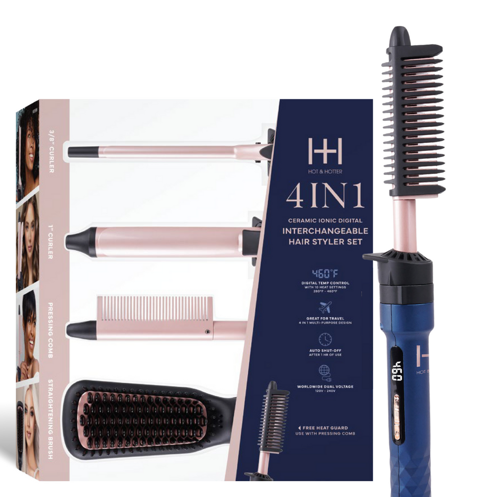 Hot & Hotter 4 in 1 Ceramic lonic Digital Interchangeable Hair Styler