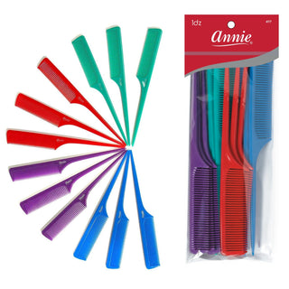 Annie Rat Tail Comb Set 12Ct Asst Color