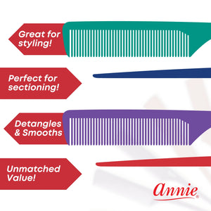 
                  
                    Load image into Gallery viewer, Annie Rat Tail Comb Set 12Ct Asst Color
                  
                