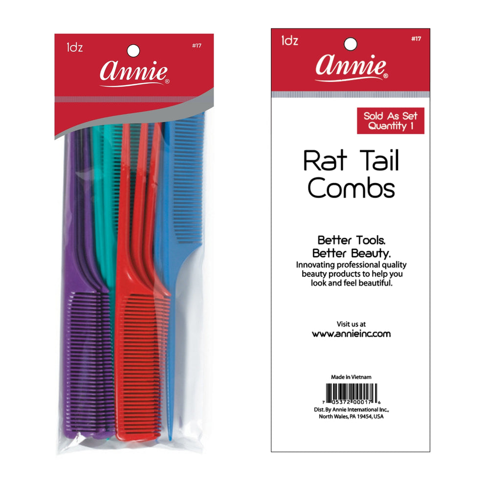 
                  
                    Load image into Gallery viewer, Annie Rat Tail Comb Set 12Ct Asst Color
                  
                