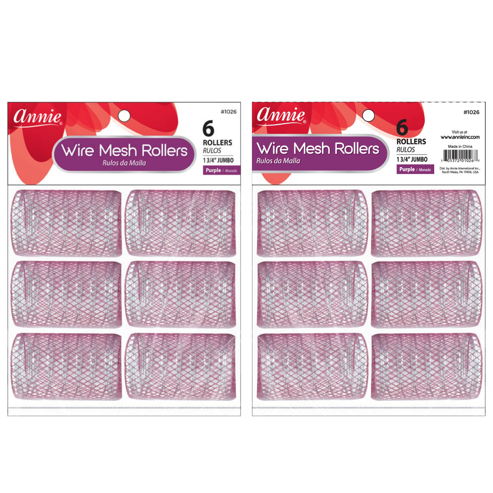 
                  
                    Load image into Gallery viewer, Annie Wire Mesh Rollers Jumbo 6Ct Purple
                  
                