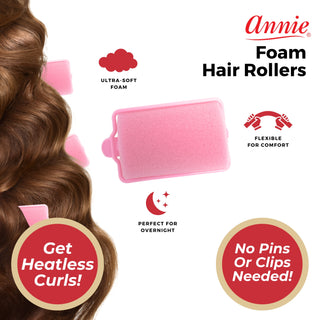 Annie Foam Rollers Jumbo 6Ct Pink