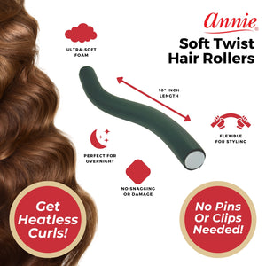 
                  
                    Load image into Gallery viewer, Annie Soft Twist Rollers 1&amp;quot; XL Dark Green (4pcs)
                  
                