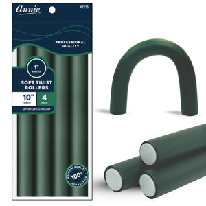 
                  
                    Load image into Gallery viewer, Annie Soft Twist Rollers 1&amp;quot; XL Dark Green (4pcs)
                  
                