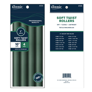 
                  
                    Load image into Gallery viewer, Annie Soft Twist Rollers 1&amp;quot; XL Dark Green (4pcs)
                  
                