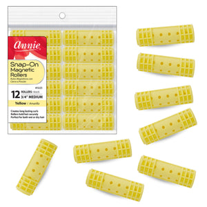 
                  
                    Load image into Gallery viewer, Annie Snap-On Magnetic Rollers Size M 12Ct Yellow
                  
                