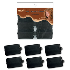 
                  
                    Load image into Gallery viewer, Annie Silky Satin Rollers Size Jumbo 6Ct Black
                  
                