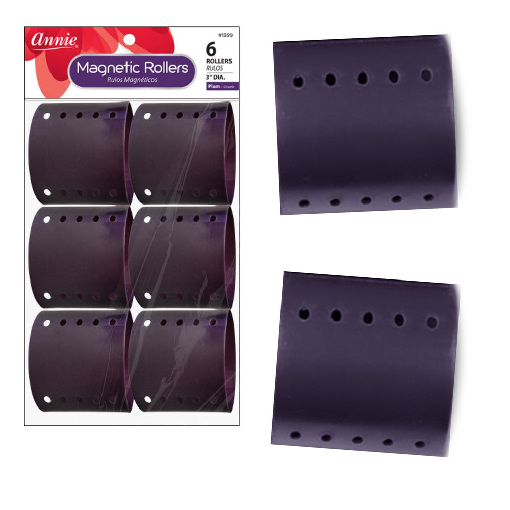 Annie Magnetic Roller 3In 6Ct Plum