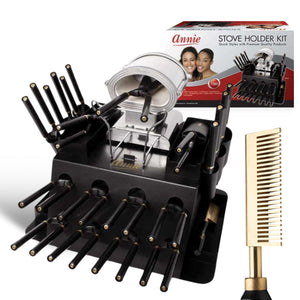 
                  
                    Load image into Gallery viewer, Annie Professional Thermal Curling Iron Holder Kit - Black
                  
                