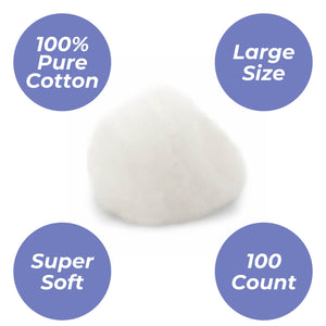 
                  
                    Load image into Gallery viewer, Swanee Cotton Ball L 100Ct White 100% Pure Cotton
                  
                