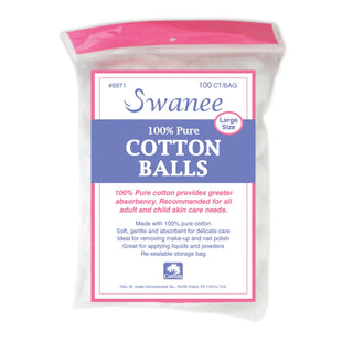 Swanee Cotton Ball L 100Ct White 100% Pure Cotton