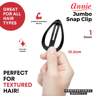 Annie 10.5cm Jumbo Snap Clip 1ct Black