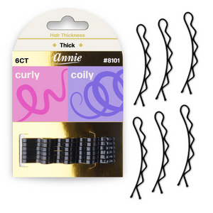 
                  
                    Cargar imagen en el visor de la galería, Annie 6.5cm Big Curve Bobby Pin 6ct Black
                  
                