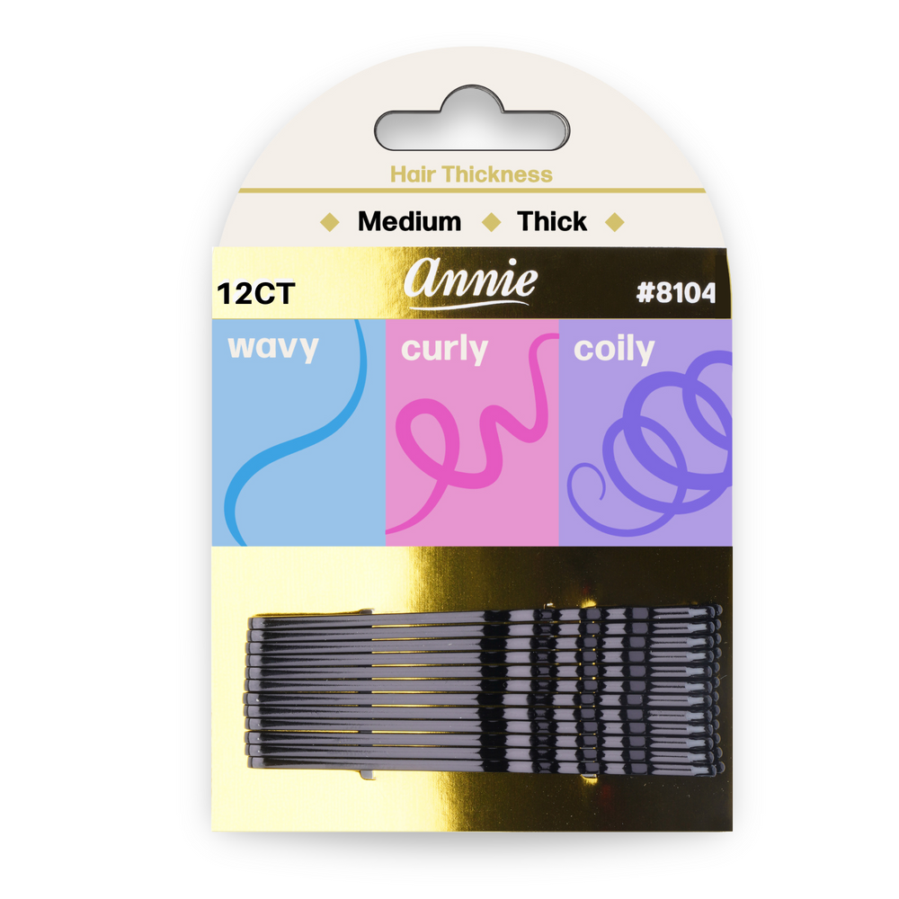 
                  
                    갤러리 뷰어에 이미지 로드, Annie Extra Jumbo 7cm Curved Bob Pin 12ct Black
                  
                