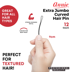 
                  
                    Cargar imagen en el visor de la galería, Annie Extra Jumbo 9cm Curved Hair Pin 12ct Black
                  
                