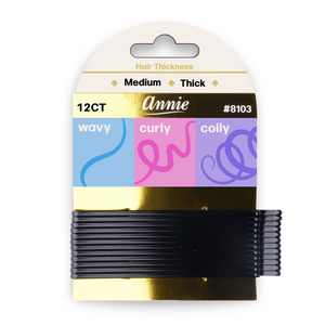 
                  
                    Cargar imagen en el visor de la galería, Annie Extra Jumbo 9cm Curved Hair Pin 12ct Black
                  
                