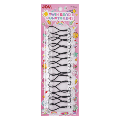 Joy Twin Beads Ponytailers 12mm, 14 Count, Clear