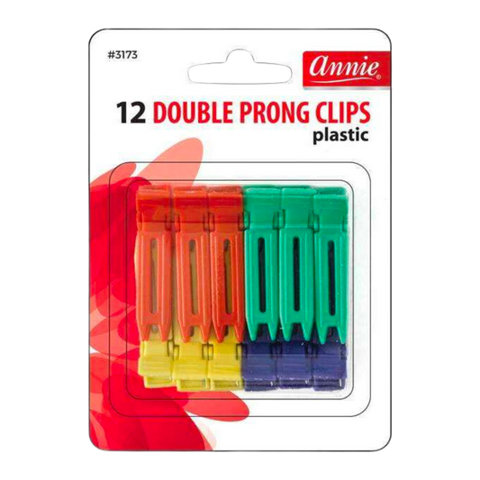 Annie Double Prong Clips 12Ct Asst Color Hair Clips Annie   