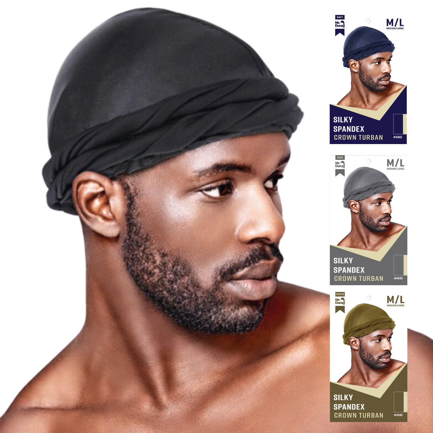 Mr. Durag Silky Spandex Crown Turban Turban Mr. Durag   