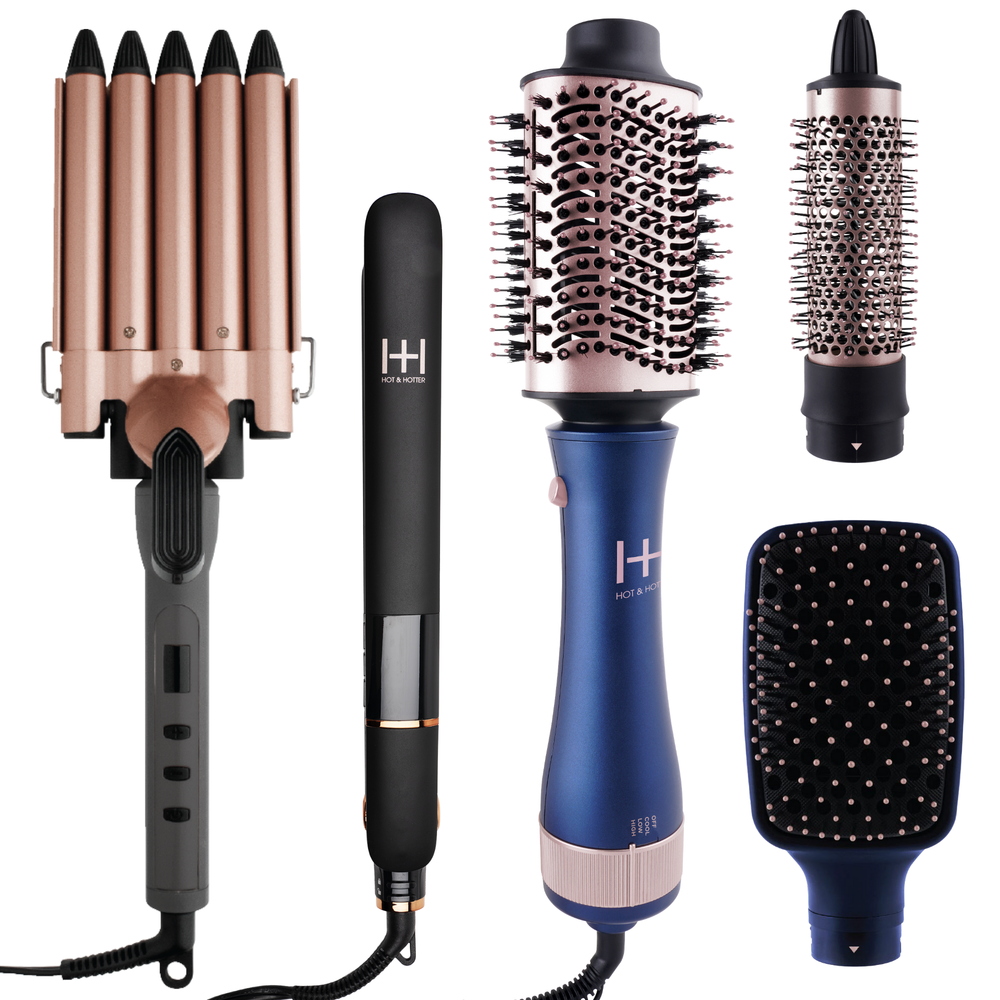 Hot & Hotter Dangerous Styles: Interchangeable Dryer Brush, Flat Iron & Curling Iron