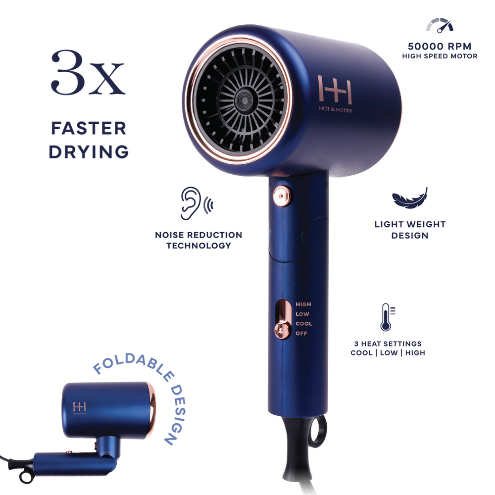 
                  
                    갤러리 뷰어에 이미지 로드, Hot &amp;amp; Hotter Turbo 3500 Foldable Hair Dryer Blue
                  
                