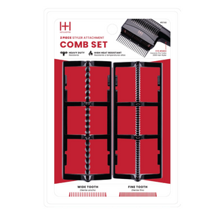 Hot & Hotter 2 Piece Styler Attachment Comb Set Black