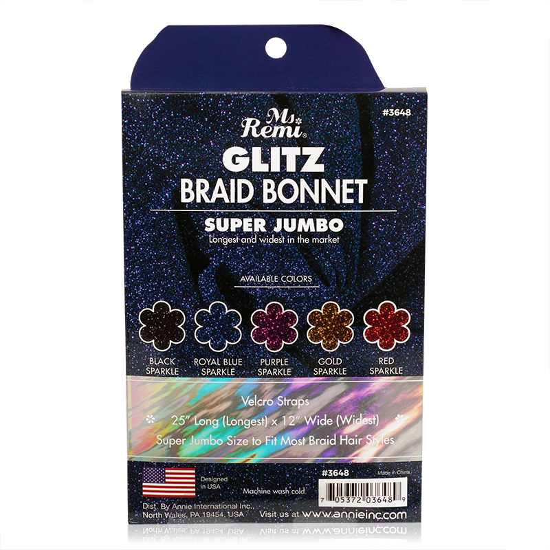 
                  
                    Cargar imagen en el visor de la galería, Ms. Remi Glitz Braid Bonnet Jumbo - XL Assorted Colors Hair Care Wraps Ms. Remi   
                  
                