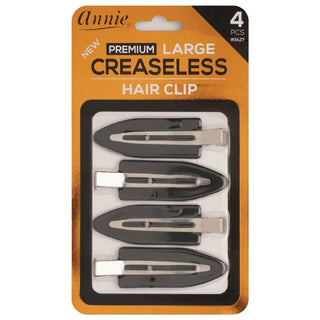 Annie Premium Large Creaseless Hair Clips Black (4ct)