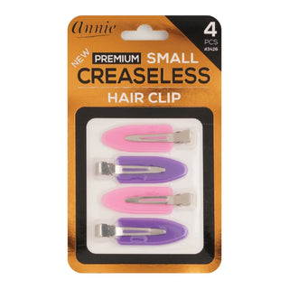 Annie Premium - Pinzas para el cabello pequeñas sin arrugas, color rosa y morado (4 ct)