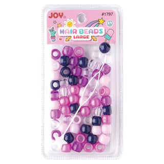 Joy Large Hair Beads 50Ct Asst Purple