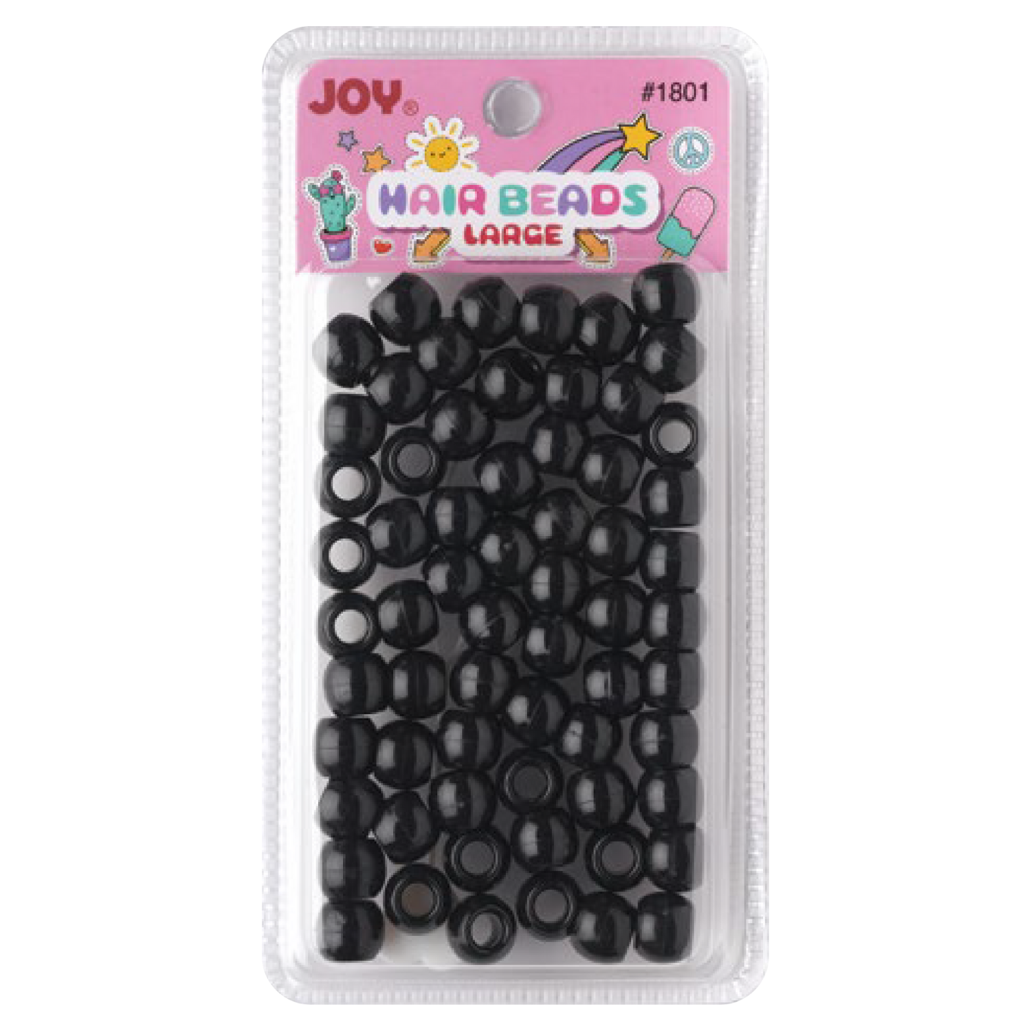 Joy Large Hair Beads 60Ct Black Beads Joy   