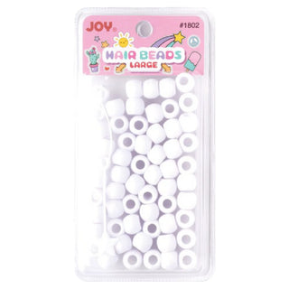 Joy Large Hair Beads 60Ct White