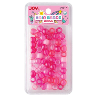 Joy Large Hair Beads 60Ct Pink Clear Asst