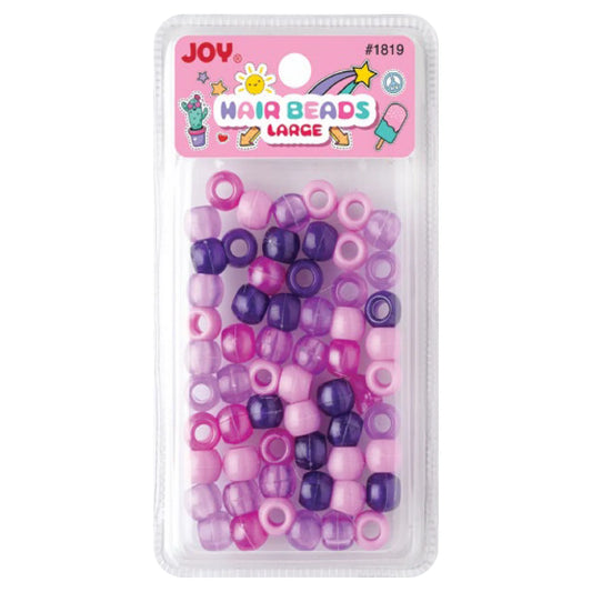 Joy Large Hair Beads 60Ct Purple Clear Asst Beads Joy   